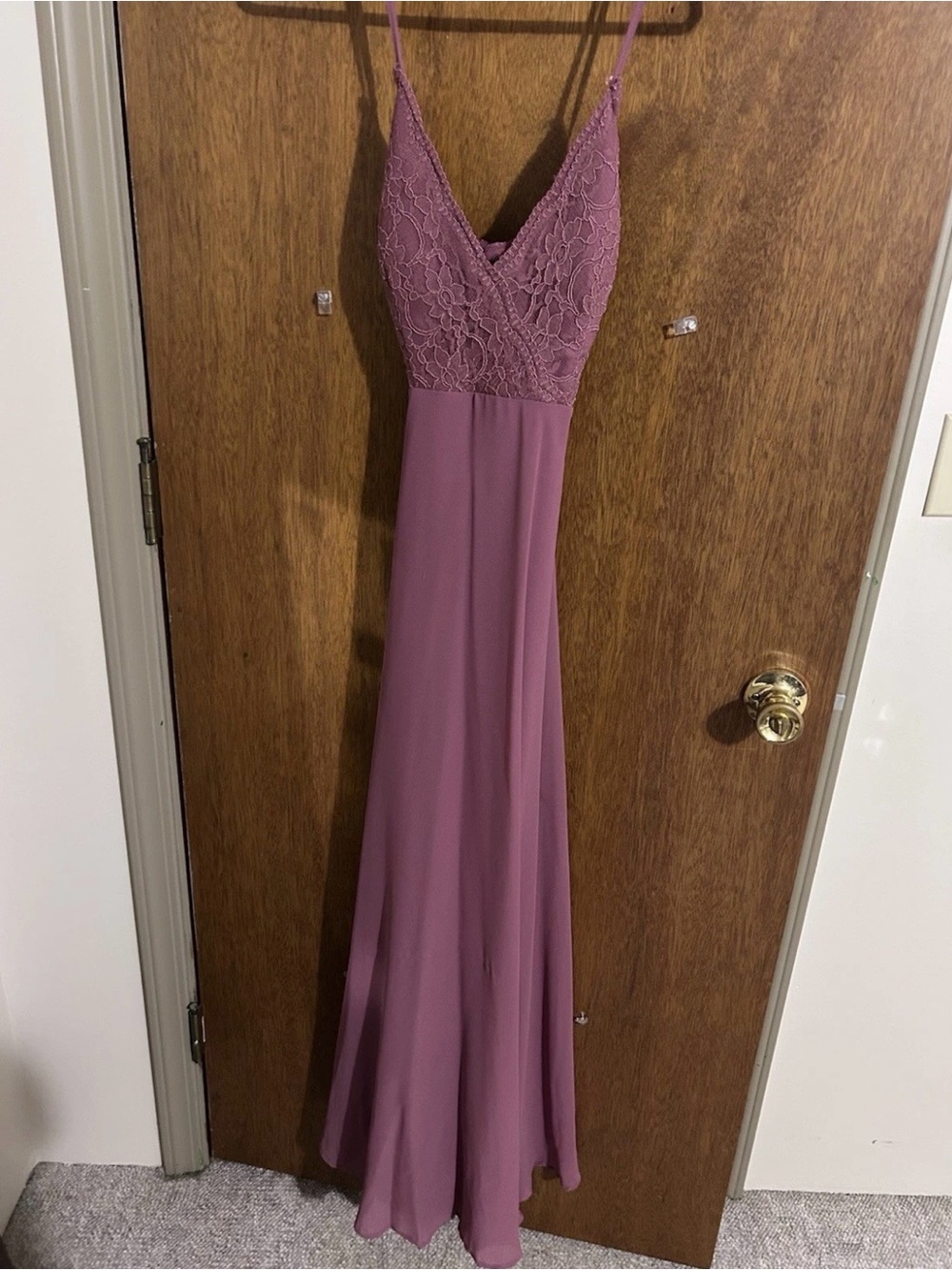 Bill Levkoff Dusty Rose Lace Sleeveless Bridesmaid Dress Size 2 Formal Wedding